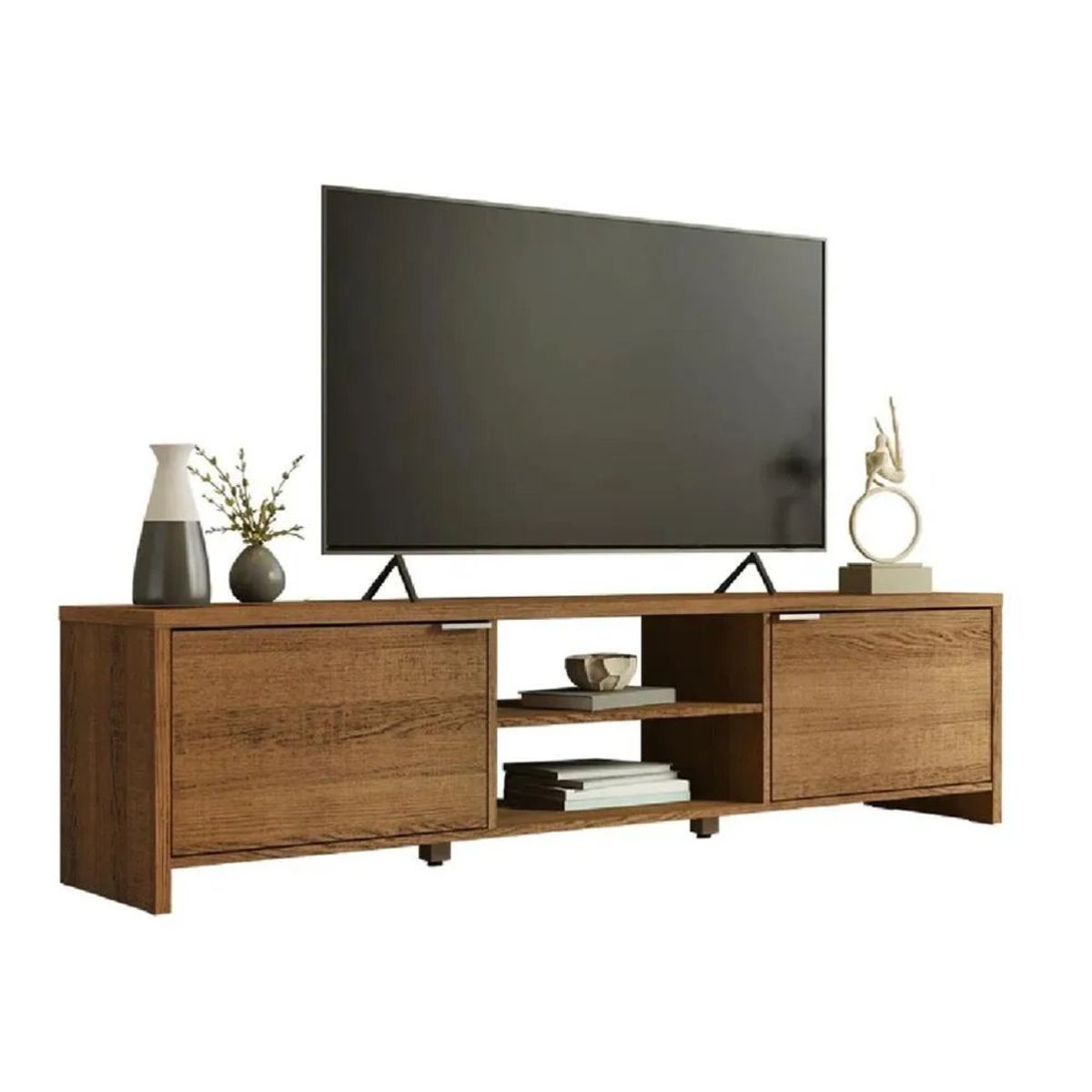 TU MESITA - Mesa de TV Clásica TU MESITA Julius Marrón 2 puertas Hasta 80