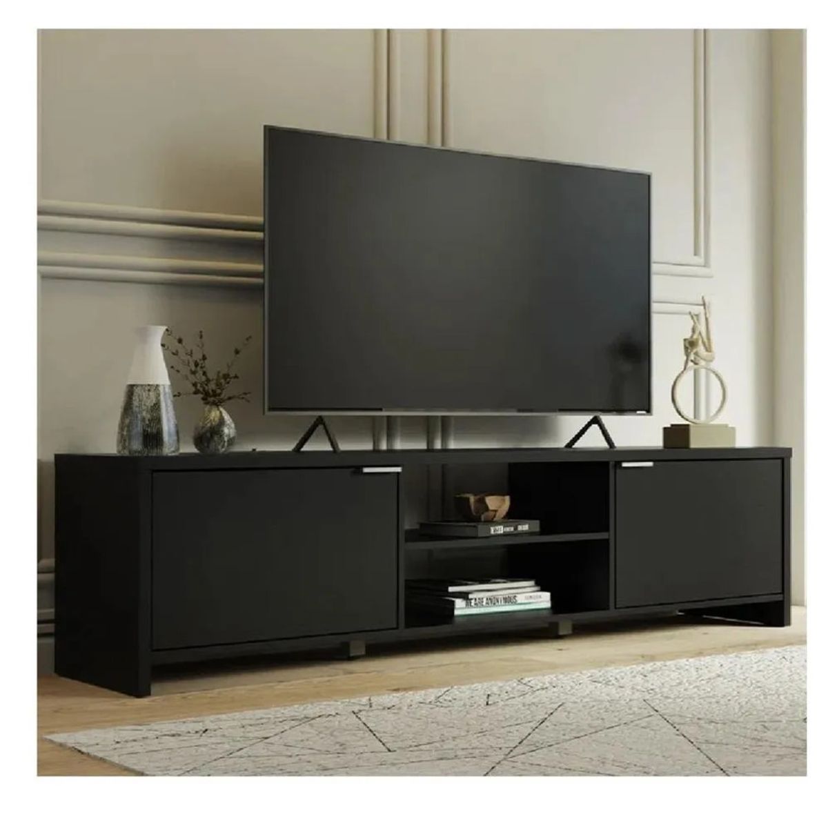 TU MESITA - Mesa de TV Clásica TU MESITA Julius Negro 2 puertas