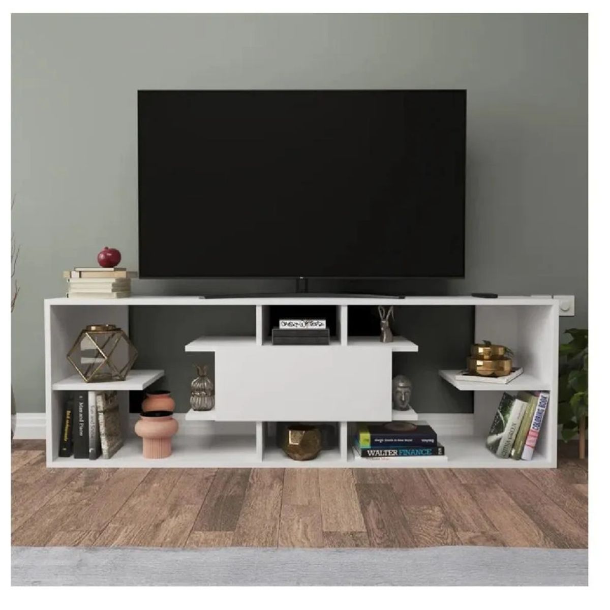 TU MESITA - Mesa de TV Contemporánea 77 Bruselas TU MESITA color Blanco