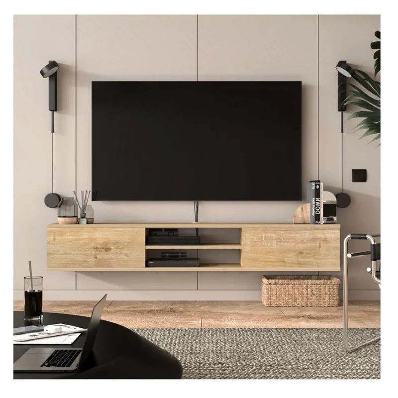 TU MESITA - Mesa de TV Flotante 80 Amauta TU MESITA 2 puertas Duna