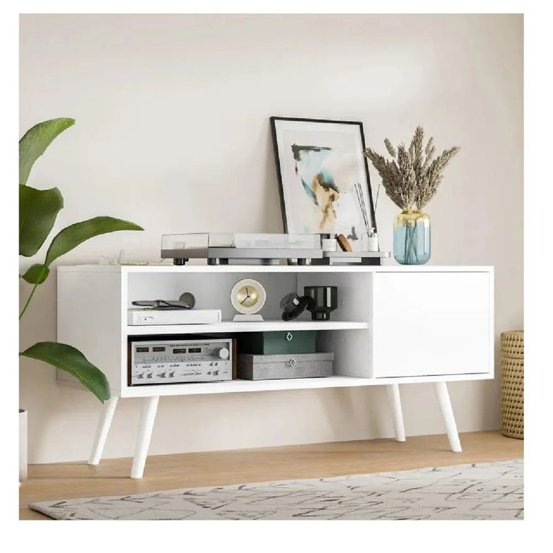 TU MESITA - Mesa de TV Funcional 50 TU MESITA Eva color Blanco 1 puerta