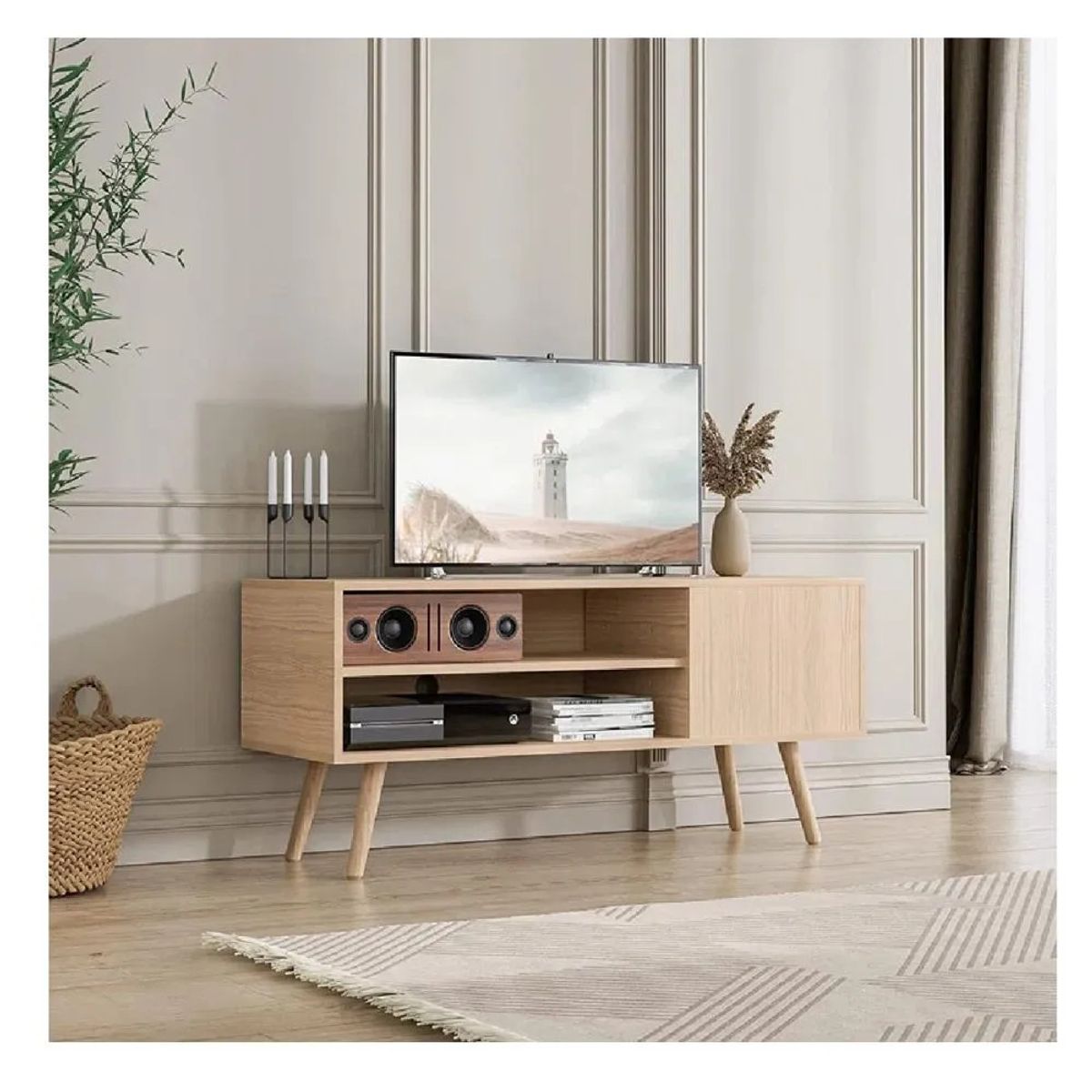 TU MESITA - Mesa de TV Funcional 50 TU MESITA Eva color Duna 1 puerta