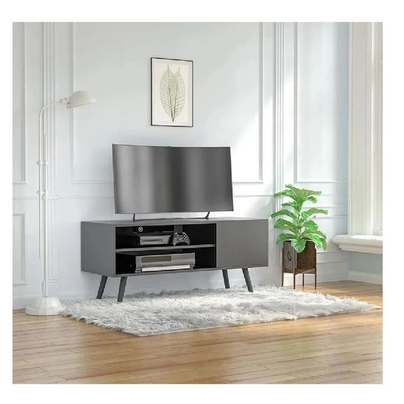 TU MESITA - Mesa de TV Funcional 50 TU MESITA Eva color Gris Oscuro 1 puerta