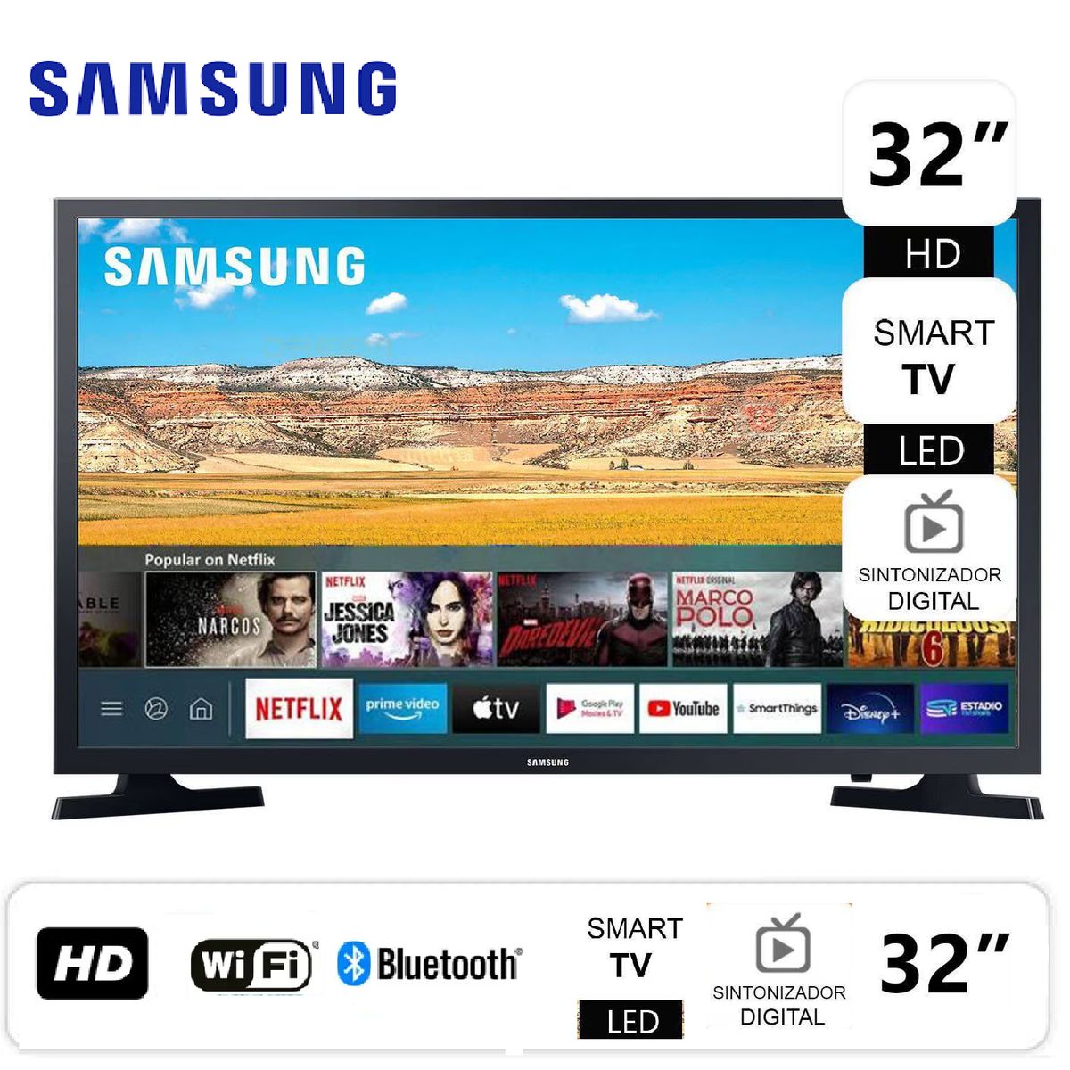 SAMSUNG - Televisor Samsung Led 32 HD Smart TV UN32T4202AG