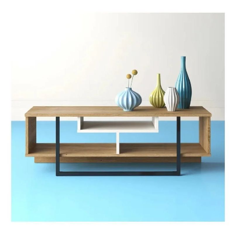 TU MESITA - Mesa de TV Moderna Malibú 48 TU MESITA Melamina 18mm color DunaBlanco