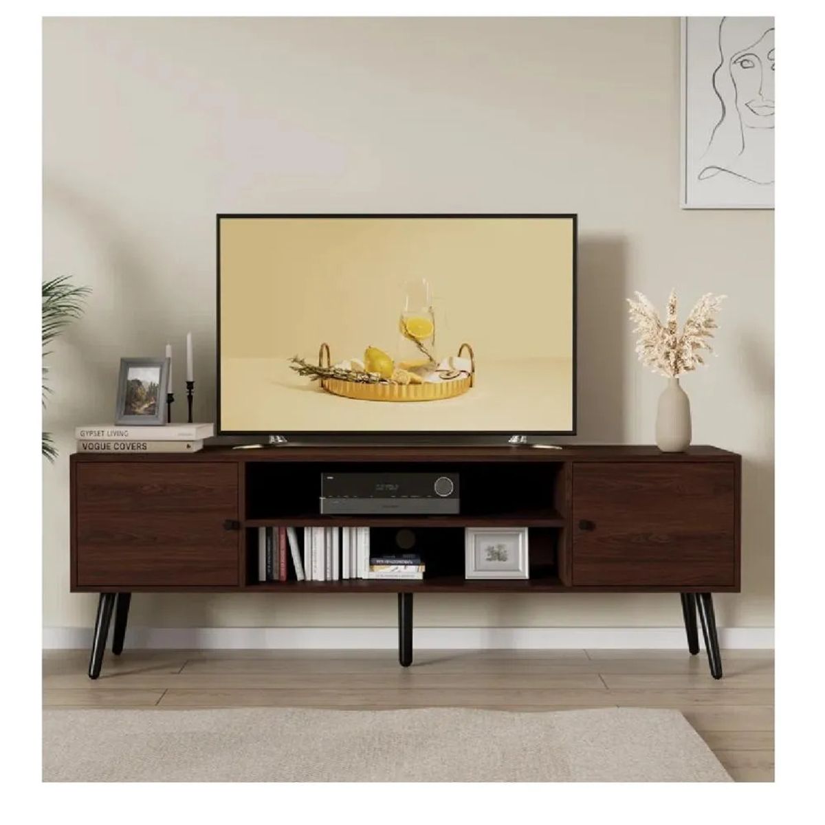 TU MESITA - Mesa de TV Multiusos 70 TU MESITA Klaun color Marrón 2 cajones