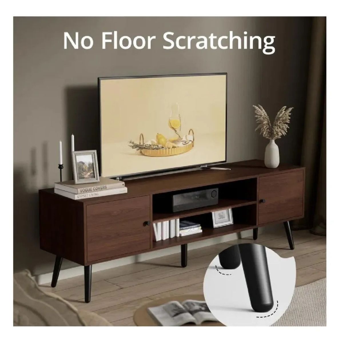 TU MESITA - Mesa de TV Multiusos 70 TU MESITA Klaun color Marrón 2 cajones