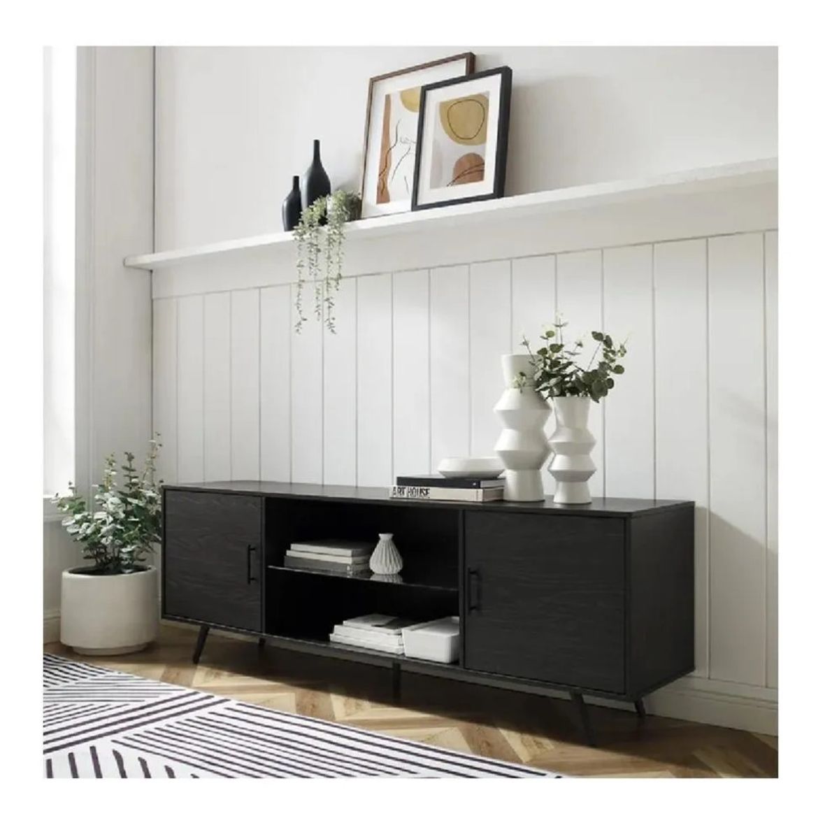 TU MESITA - Mesa de TV Paracas 70 TU MESITA Melamina 18mm color Negro 2 puertas