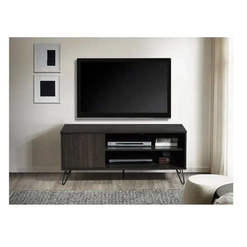 TU MESITA - Mesa de TV Rústica 50 Jericó TU MESITA color Negro 1 puerta