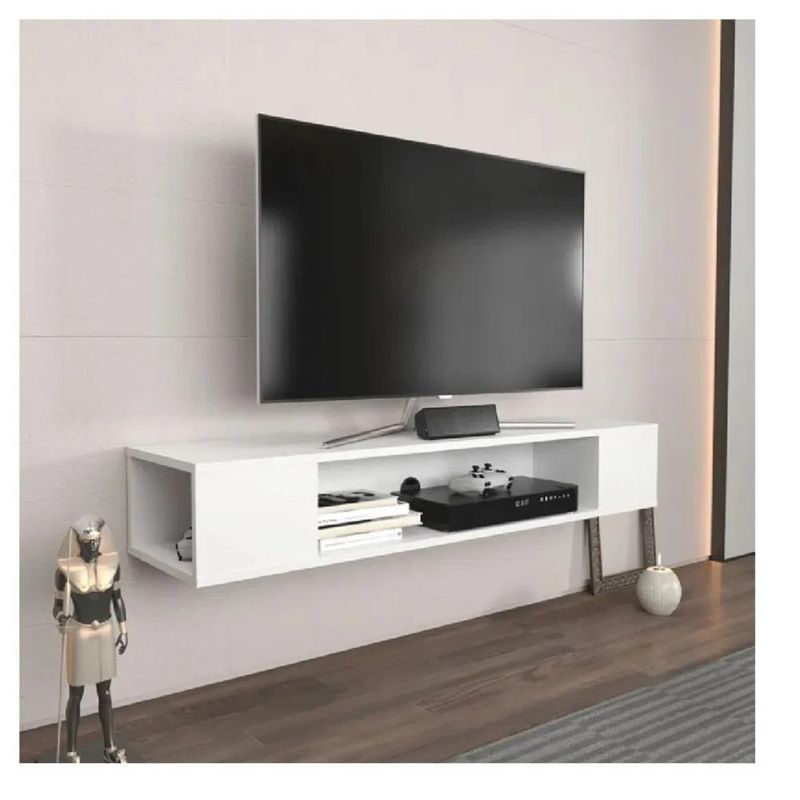 TU MESITA - Mesa Flotante de TV 70 TU MESITA Milton Melamina 18mm color Blanco
