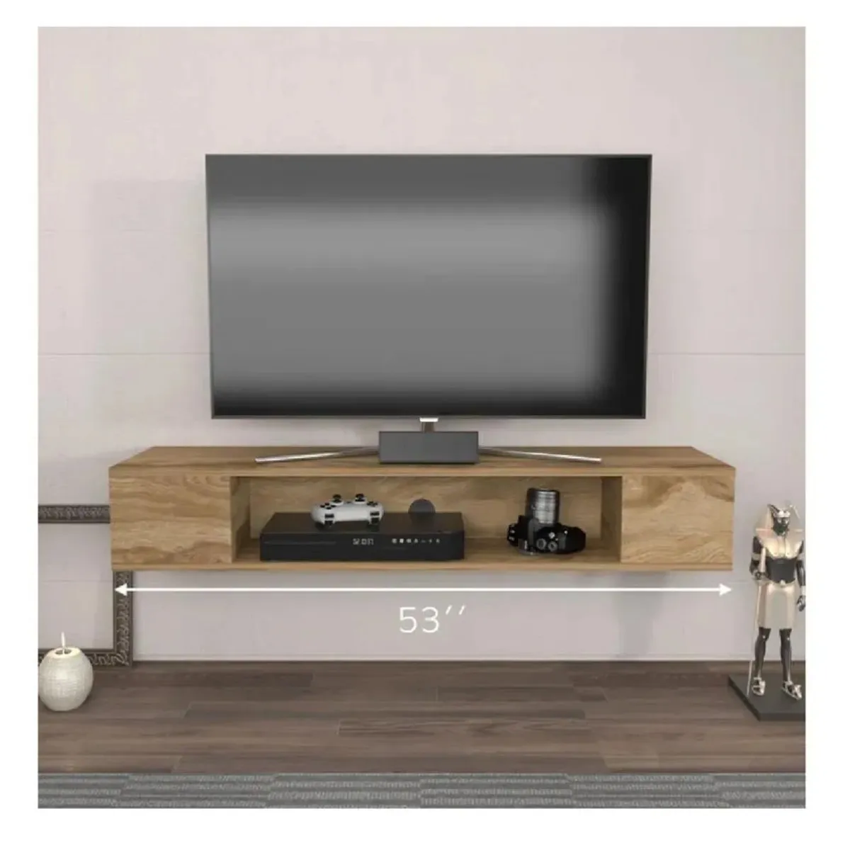 TU MESITA - Mesa Flotante de TV 70 TU MESITA Milton Melamina 18mm color Marrón