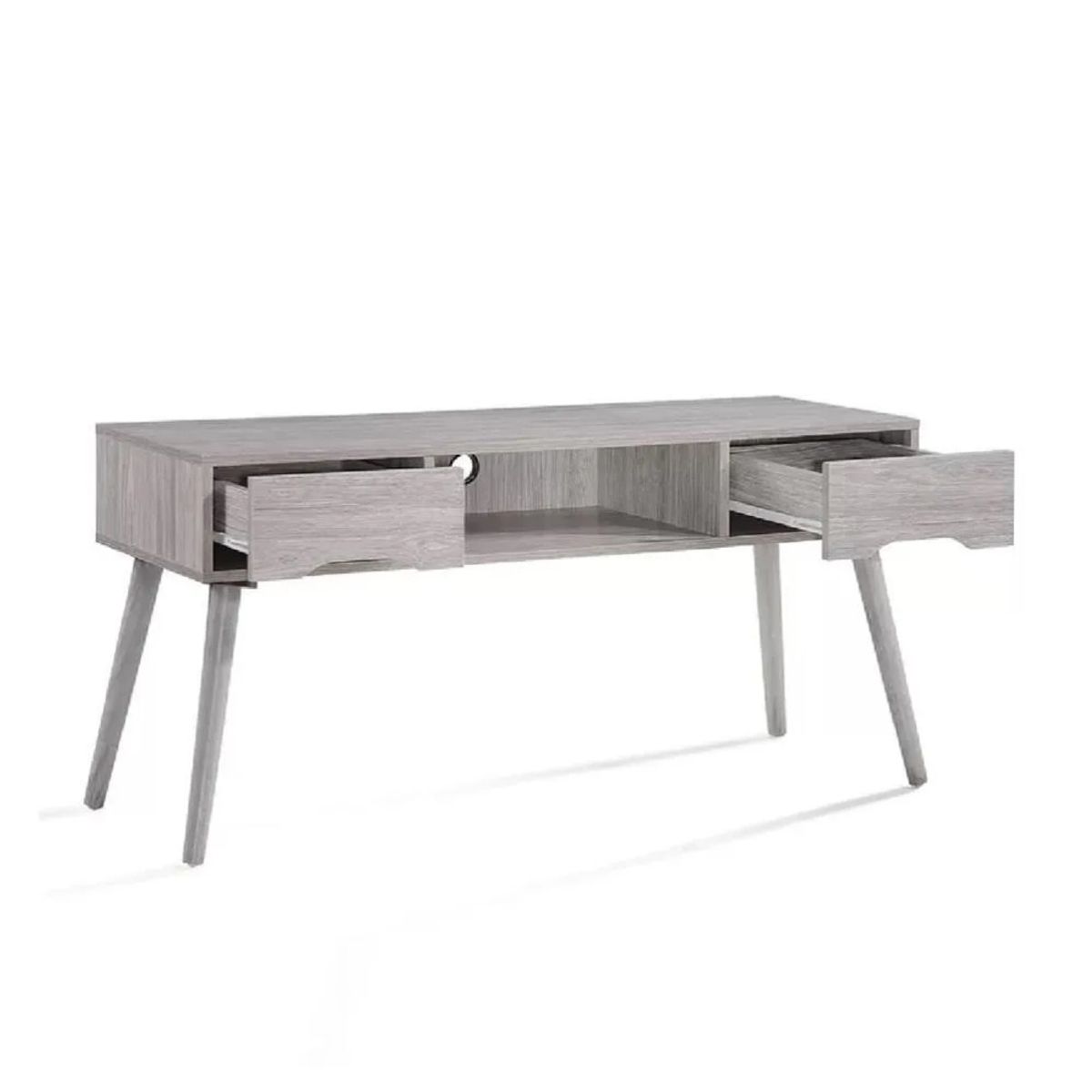 TU MESITA - Mesa Moderna de TV 50 TU MESITA Melamina 18mm color Gris 2 cajones