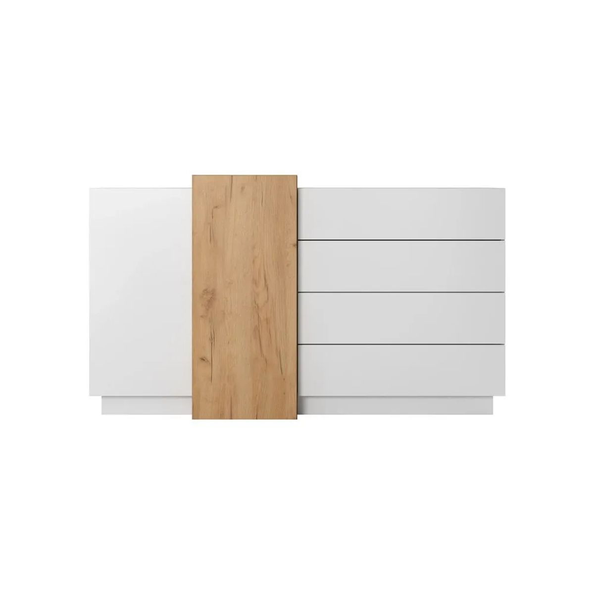 TU MESITA - Cómoda moderna 2 puertas 4 cajones Laberry BlancoDuna TU MESITA