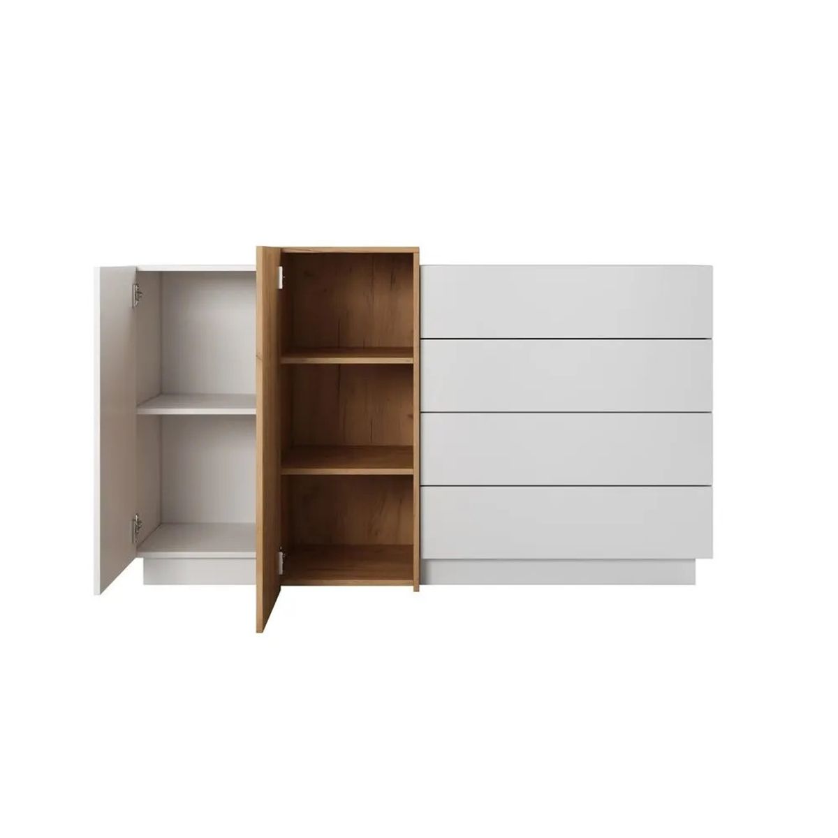 TU MESITA - Cómoda moderna 2 puertas 4 cajones Laberry BlancoDuna TU MESITA