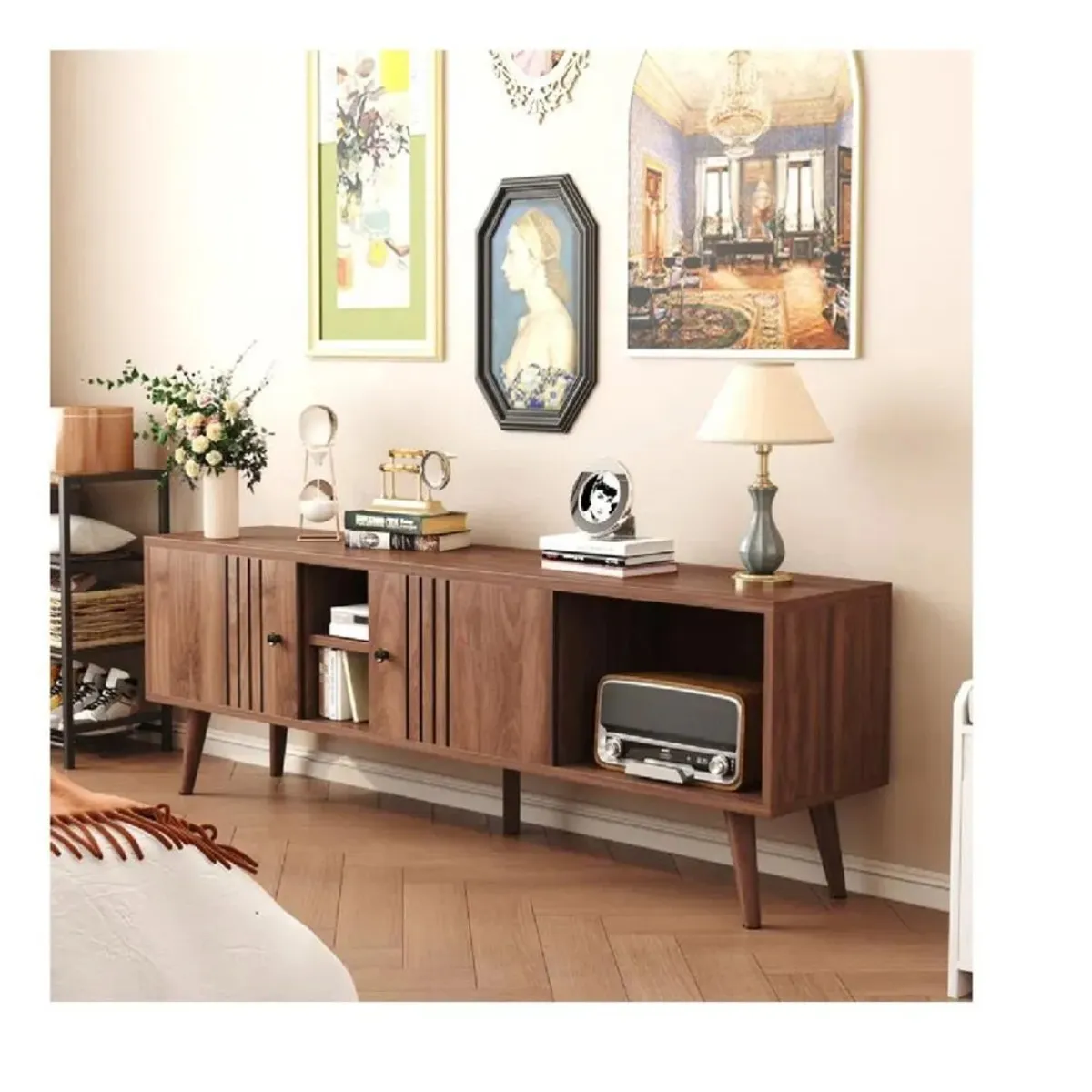 TU MESITA - Mesa Moderna de TV 65 Kassini TU MESITA Marrón 2 puertas corredizas