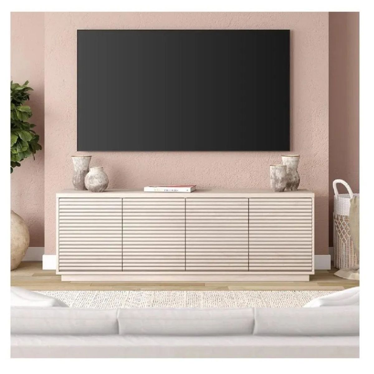 TU MESITA - Mesa Moderna de TV 75 TU MESITA Mireya color Duna 4 puertas