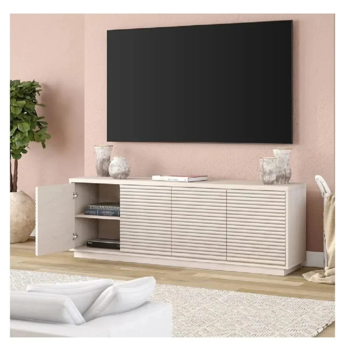 TU MESITA - Mesa Moderna de TV 75 TU MESITA Mireya color Duna 4 puertas