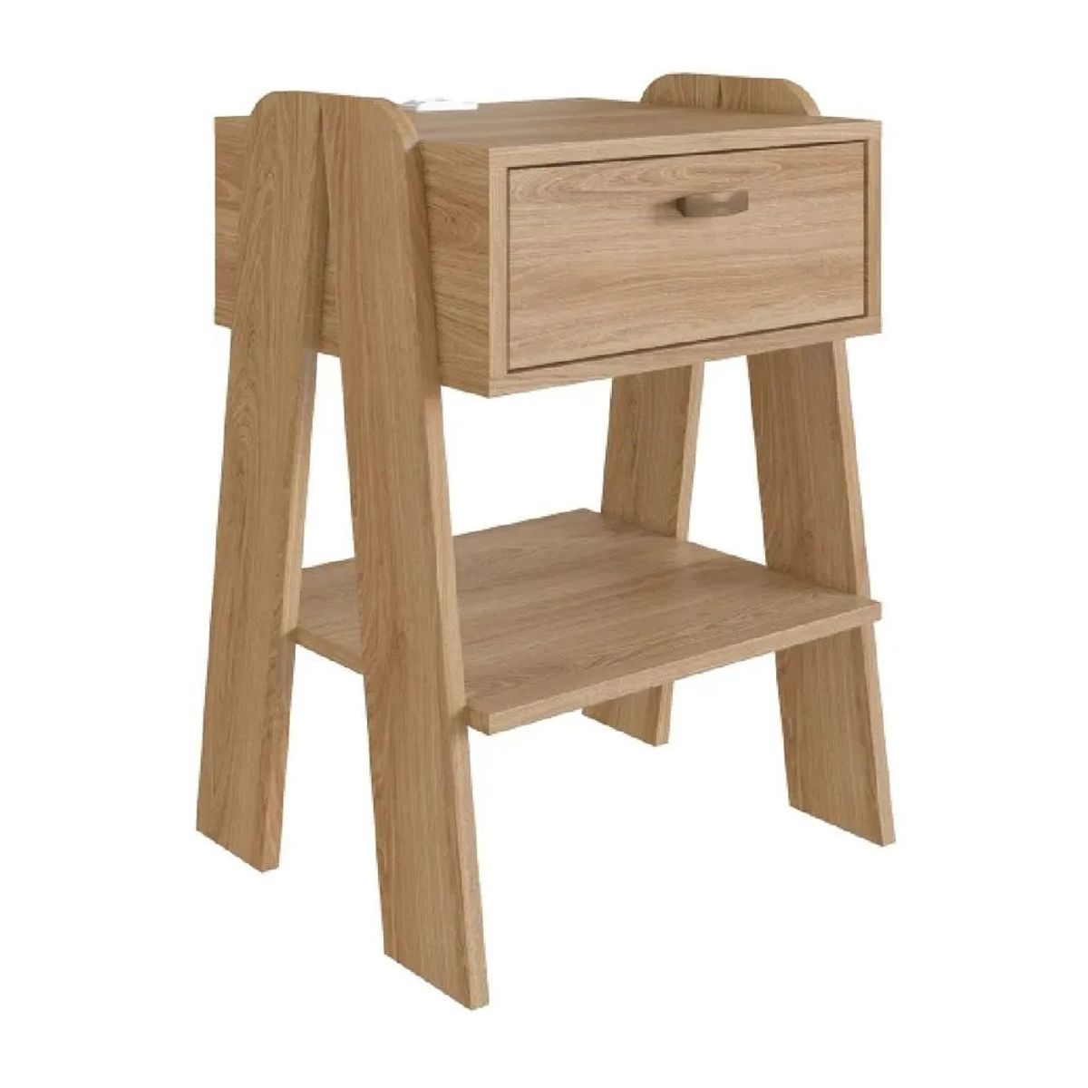 TU MESITA - Mesa de Noche Moderna TU MESITA Raquiem 1 cajón color Marrón