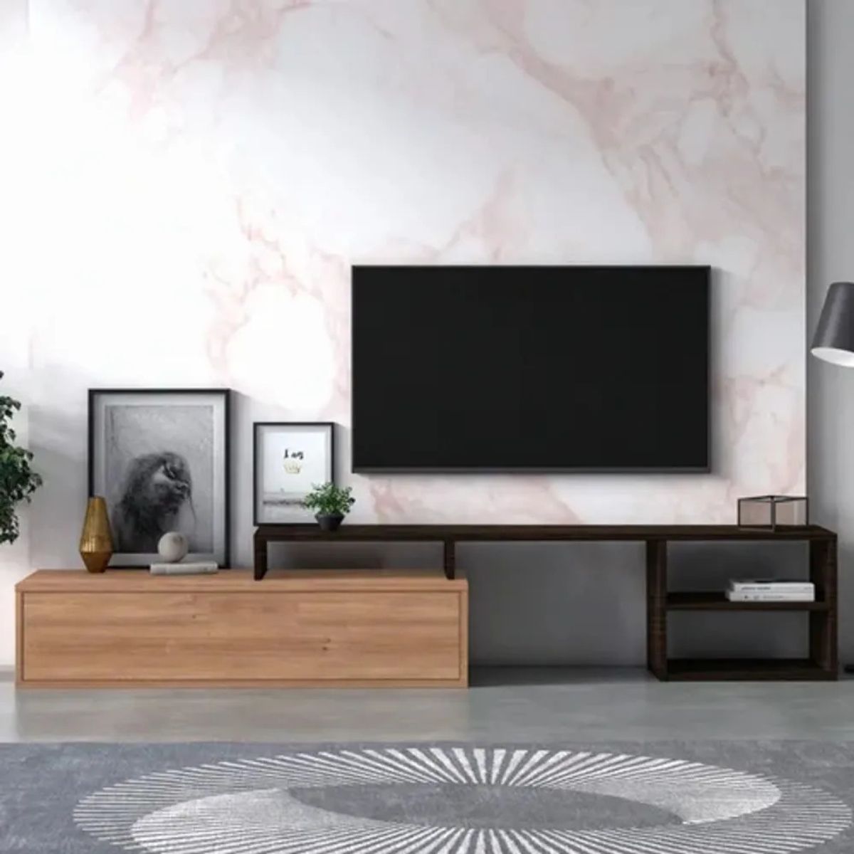 TU MESITA - Mueble para TV Expansible Negro