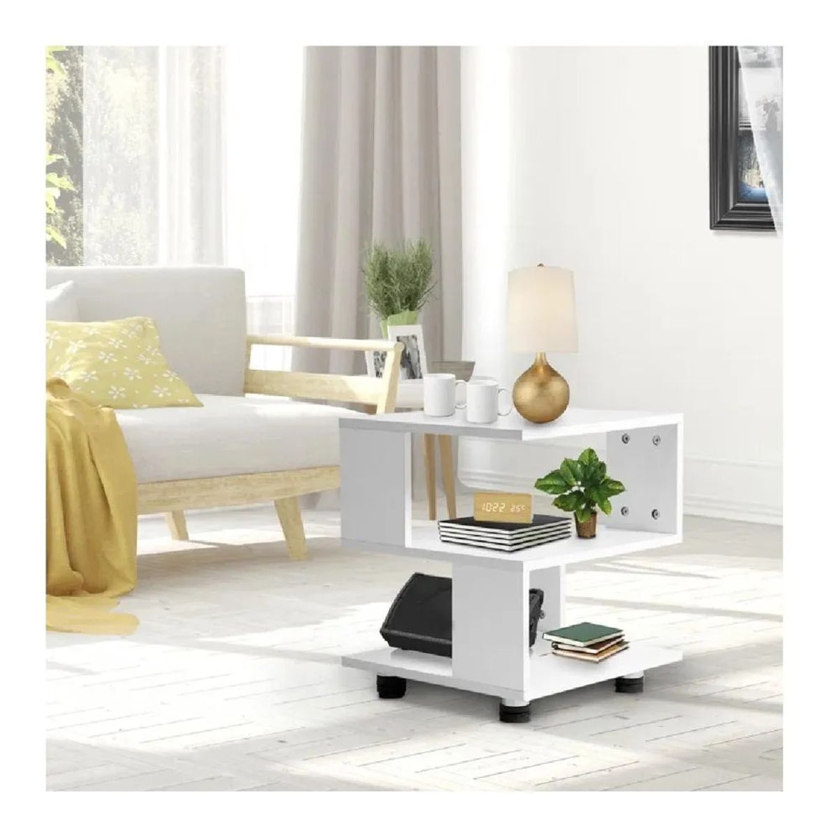 TU MESITA - Mesa de Noche Multiusos René TU MESITA con Ruedas color Blanco