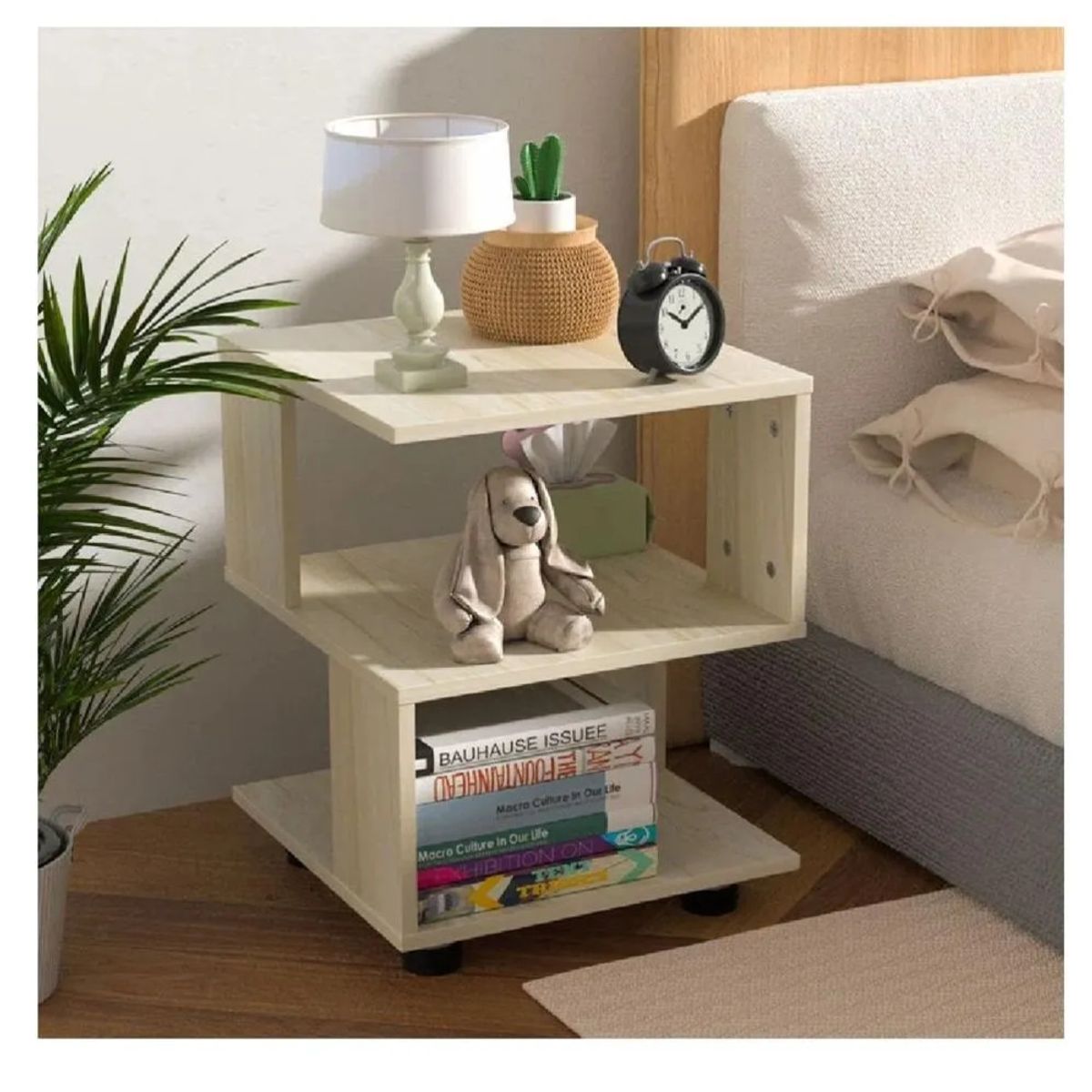 TU MESITA - Mesa de Noche Multiusos René TU MESITA con Ruedas color Duna
