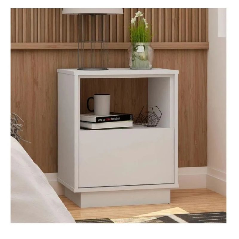 TU MESITA - Mesa de Noche Multiusos TU MESITA Falcon 1 cajón Color Blanco