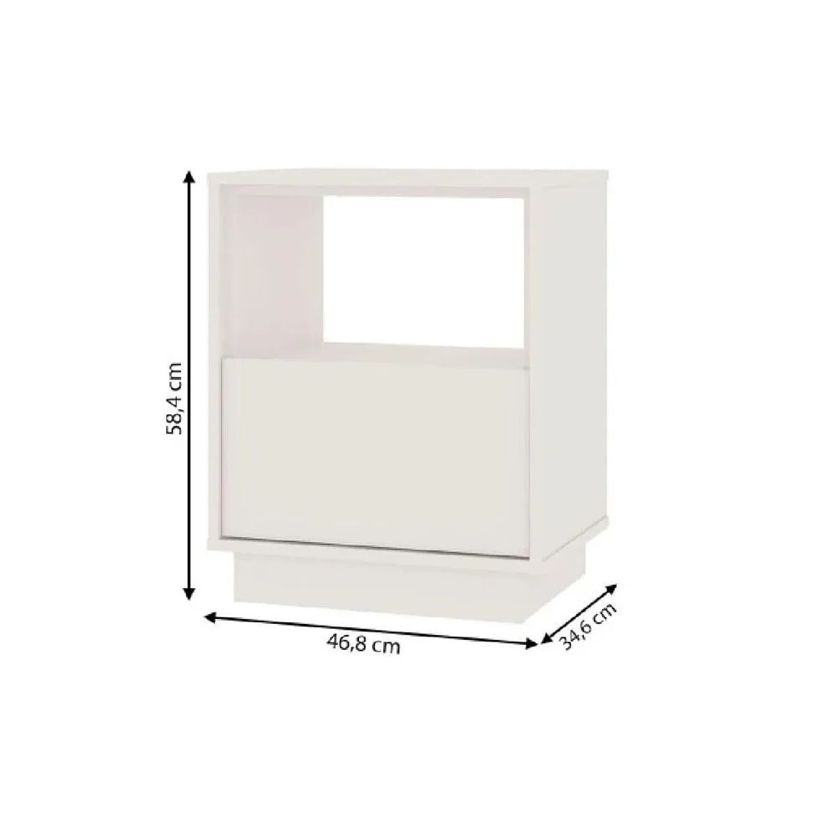 TU MESITA - Mesa de Noche Multiusos TU MESITA Falcon 1 cajón Color Blanco