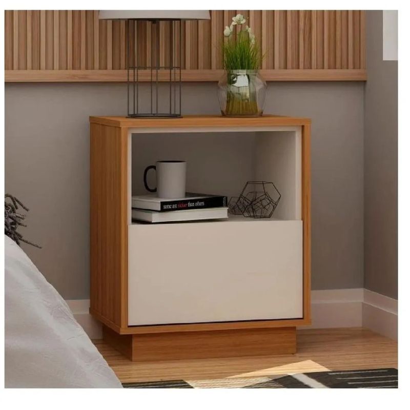 TU MESITA - Mesa de Noche Multiusos TU MESITA Falcon 1 cajón Color HayaBlanco