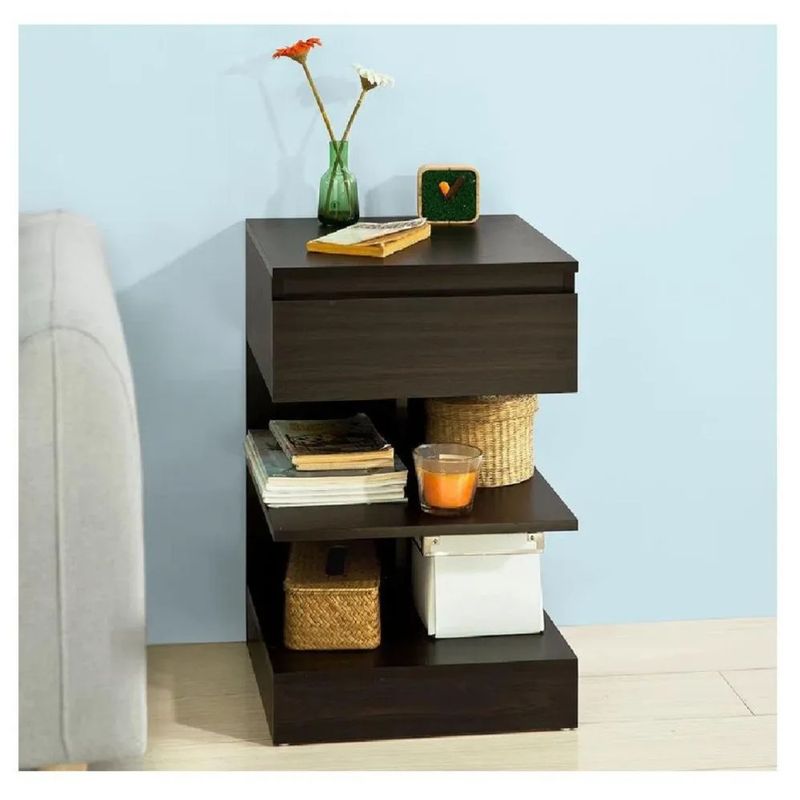 TU MESITA - Mesa de Noche Multiusos TU MESITA Gotic color Negro 1 cajón