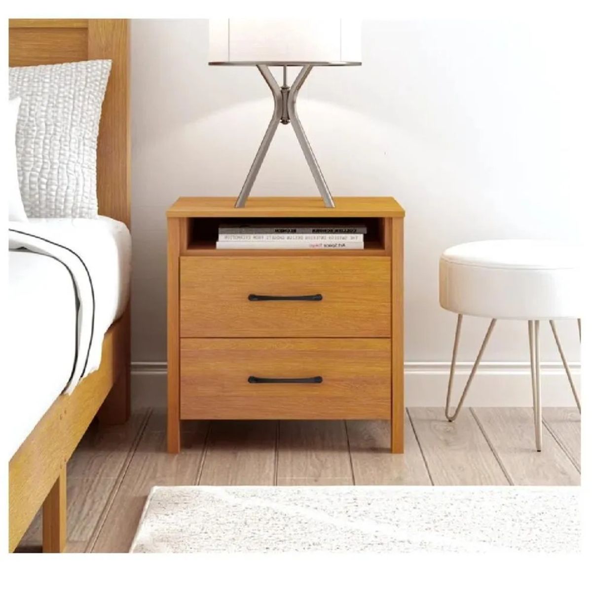 TU MESITA - Mesa de Noche Velador Amber TU MESITA color Haya 2 cajones