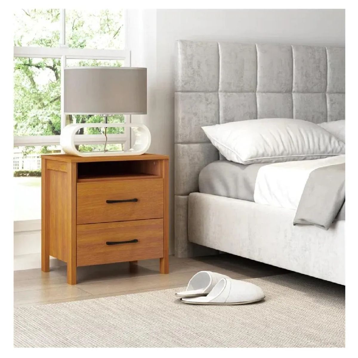 TU MESITA - Mesa de Noche Velador Amber TU MESITA color Haya 2 cajones