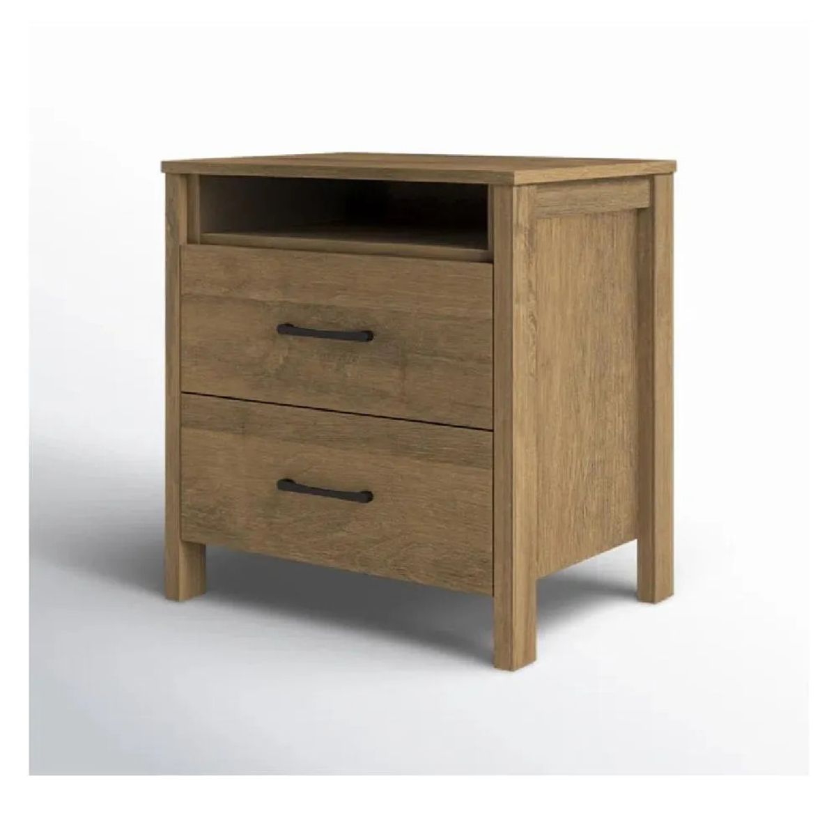 TU MESITA - Mesa de Noche Velador Amber TU MESITA color Marrón 2 cajones