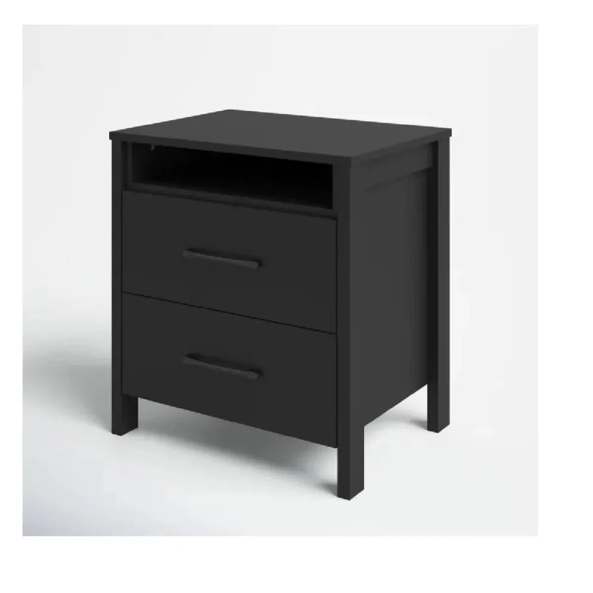 TU MESITA - Mesa de Noche Velador Amber TU MESITA color Negro 2 cajones