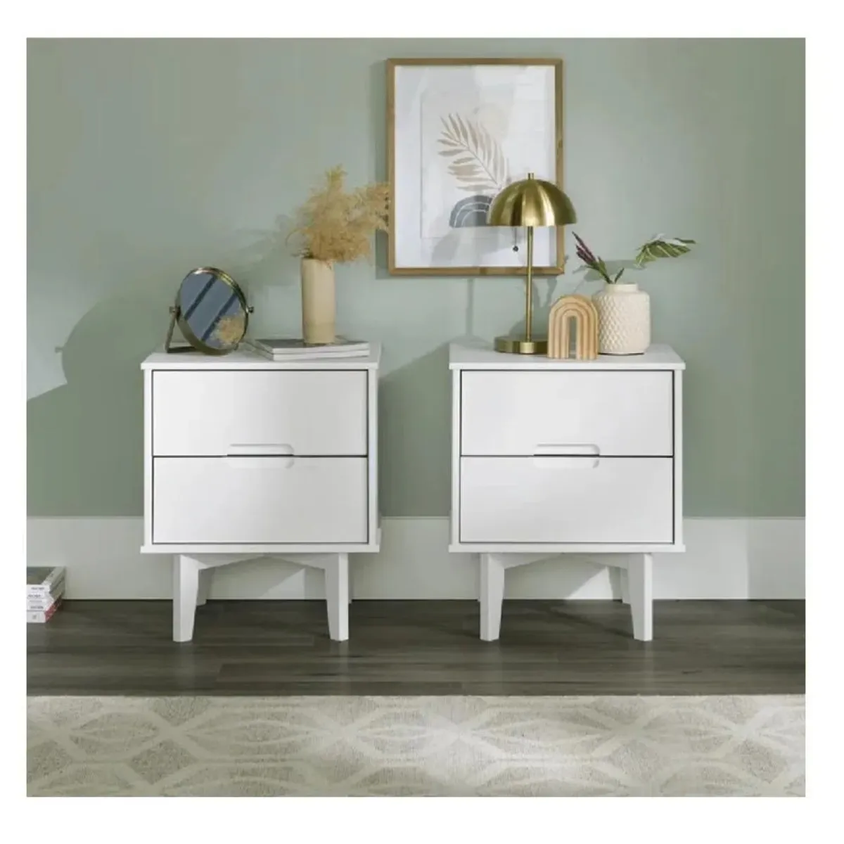 TU MESITA - Mesa de Noche Velador Arlette TU MESITA color Blanco 2 cajones