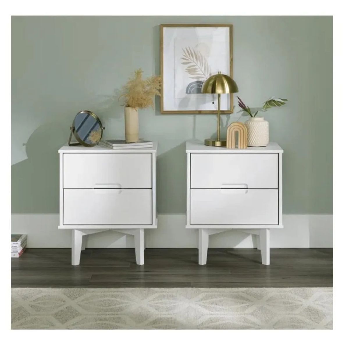 TU MESITA - Mesa de Noche Velador Arlette TU MESITA color Blanco 2 cajones