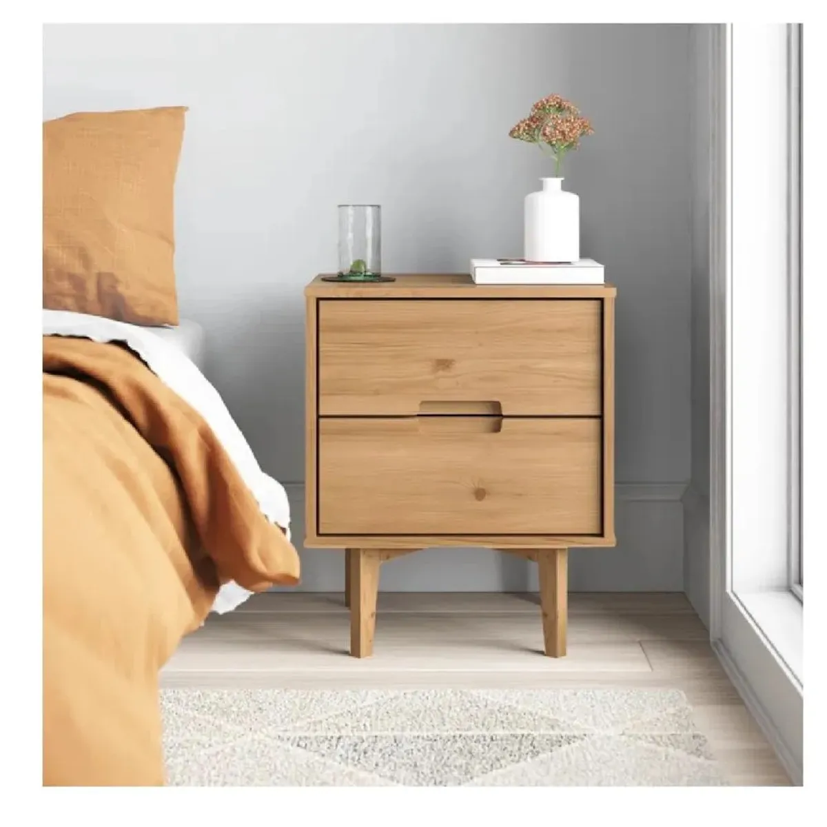 TU MESITA - Mesa de Noche Velador Arlette TU MESITA color Duna 2 cajones