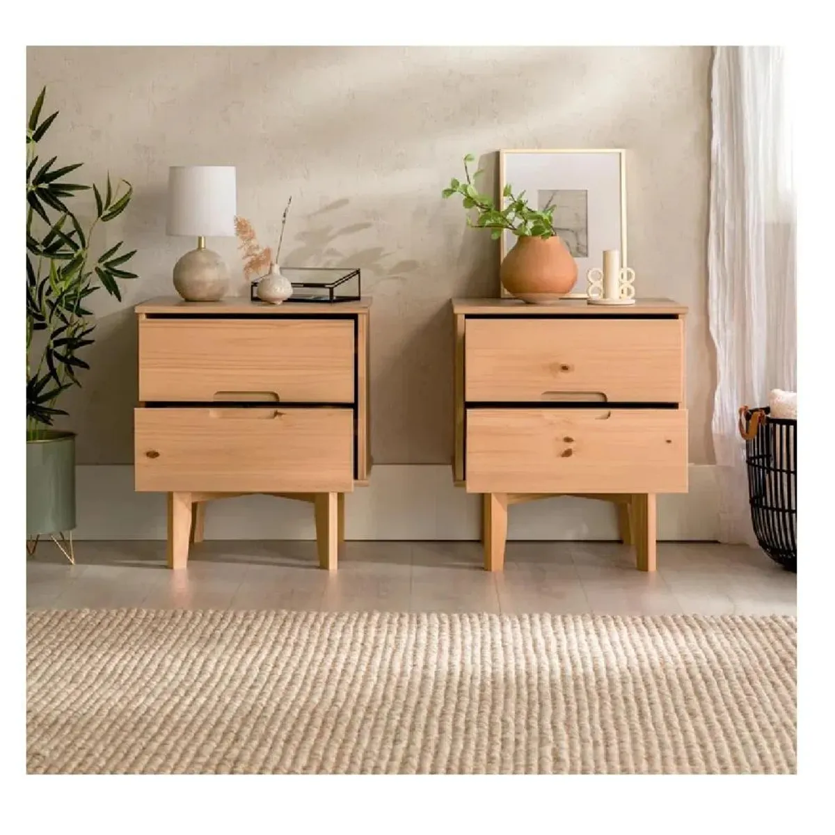 TU MESITA - Mesa de Noche Velador Arlette TU MESITA color Duna 2 cajones