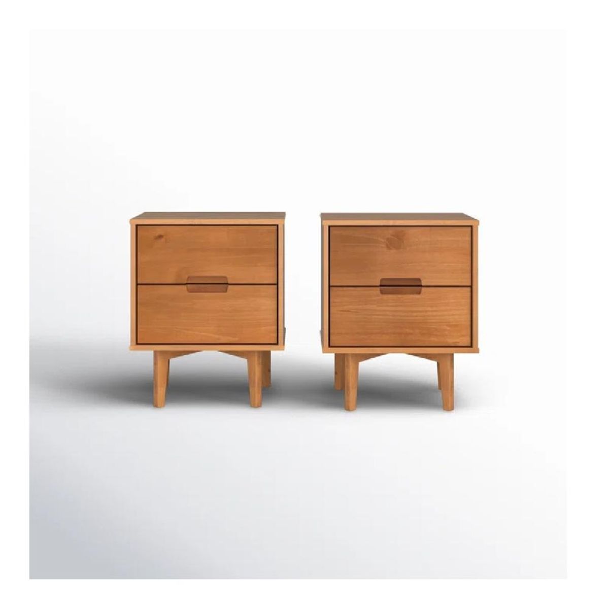 TU MESITA - Mesa de Noche Velador Arlette TU MESITA Melamina 18mm Haya 2 cajones