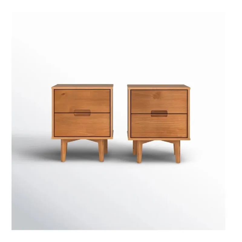 TU MESITA - Mesa de Noche Velador Arlette TU MESITA Melamina 18mm Haya 2 cajones