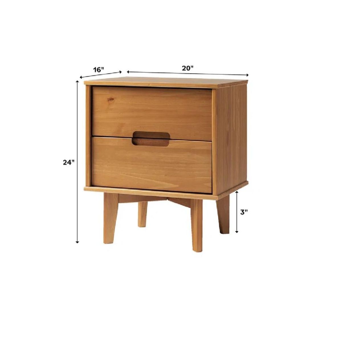 TU MESITA - Mesa de Noche Velador Arlette TU MESITA Melamina 18mm Haya 2 cajones