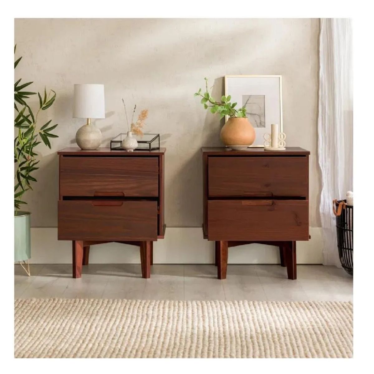 TU MESITA - Mesa de Noche Velador Arlette TU MESITA color Marrón 2 cajones