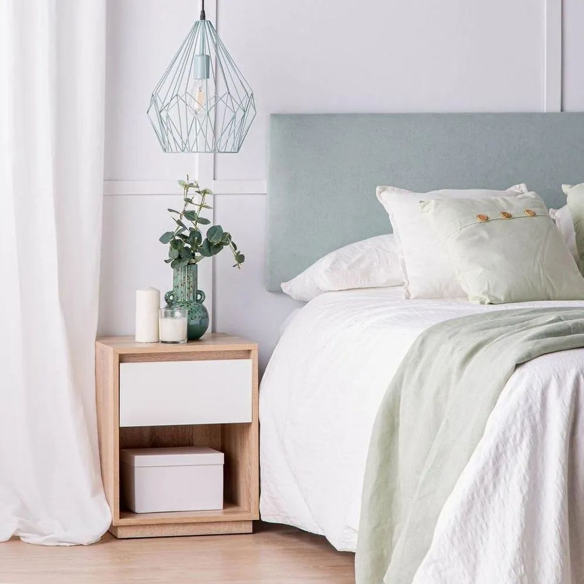 TU MESITA - Mesa de Noche Velador Dibu TU MESITA puerta color DunaBlanco