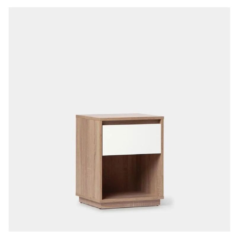 TU MESITA - Mesa de Noche Velador Dibu TU MESITA 1 puerta MarrónBlanco