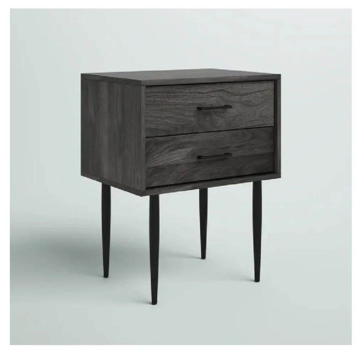 TU MESITA - Mesa de Noche Velador Pascal TU MESITA Gris Oscuro 2 cajones