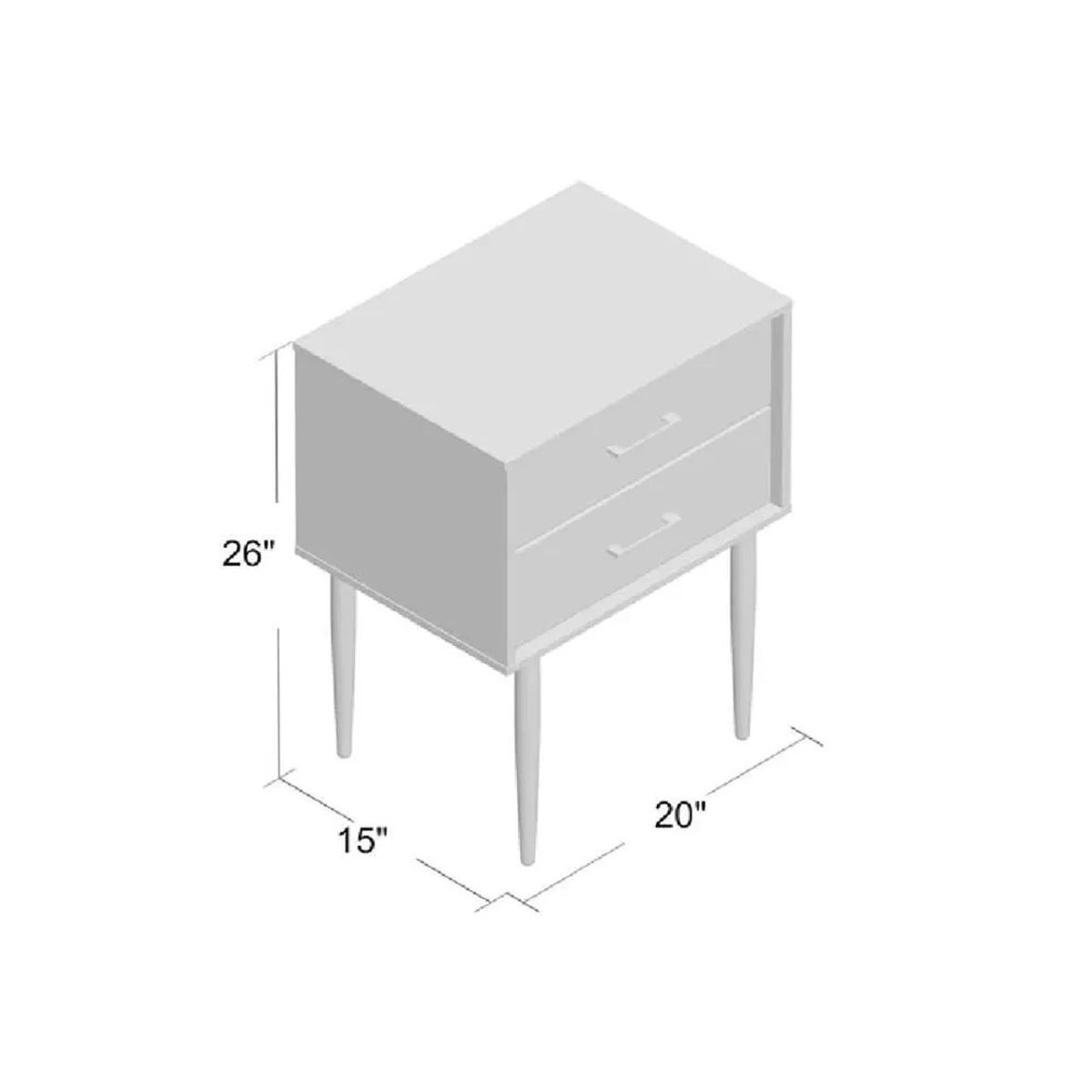 TU MESITA - Mesa de Noche Velador Pascal TU MESITA Negro 2 cajones