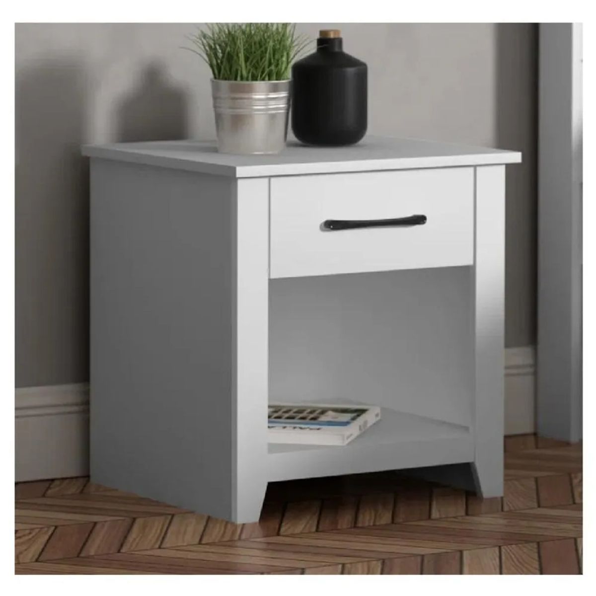 TU MESITA - Mesa de Noche Velador Xenna TU MESITA 2 cajones color Blanco