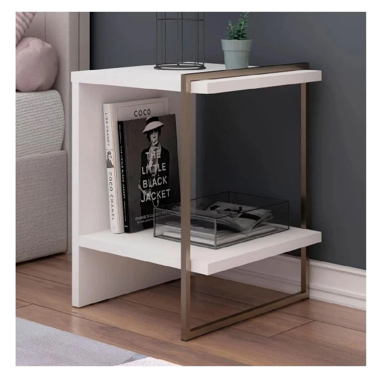 TU MESITA - Mesita de Noche Moderna Joan TU MESITA Melamina 18mm color Blanco