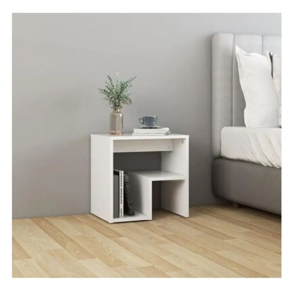 TU MESITA - Mesita de Noche Thiago TU MESITA Melamina 18mm color Blanco