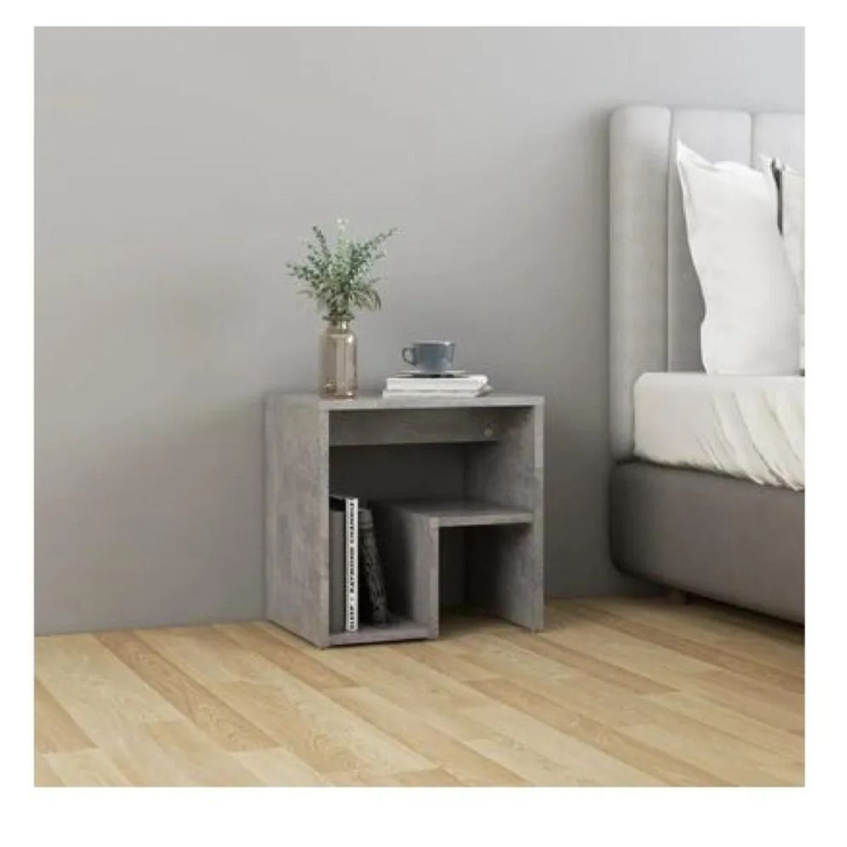 TU MESITA - Mesita de Noche Thiago TU MESITA Melamina 18mm color Gris