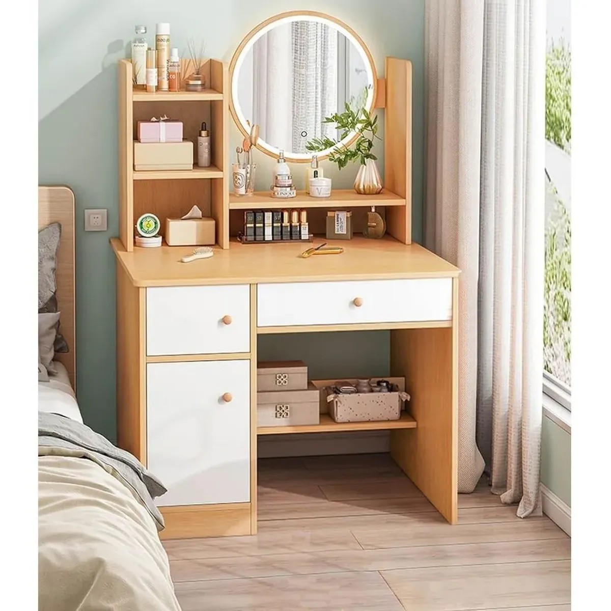 TU MESITA - Tocador con Espejo luces LED Rosé TU MESITA